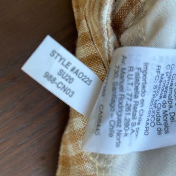 MADEWELL gingham linen shorts size 4 - Picture 5 of 6